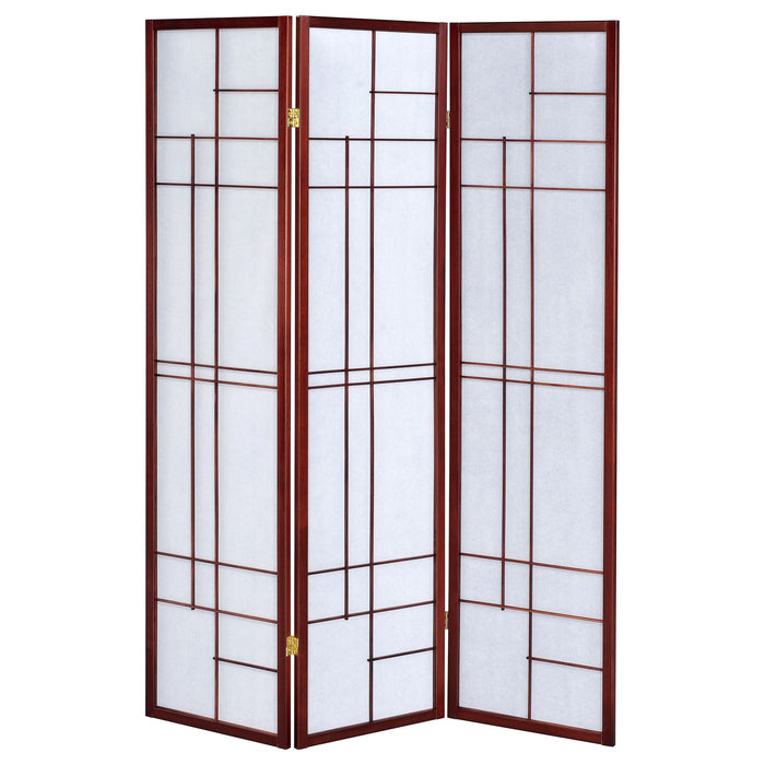 Coaster Katerina 3-panel Folding Floor Screen White and Cherry Default Title