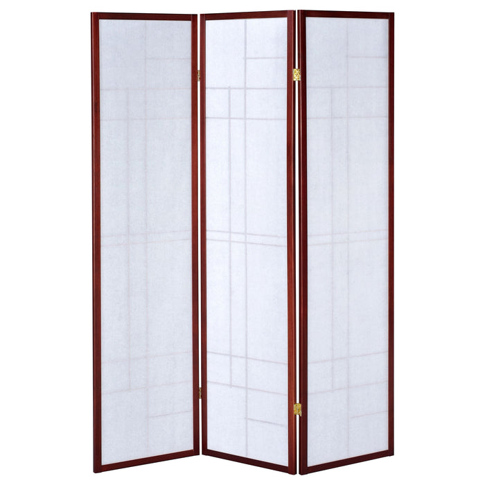 Coaster Katerina 3-panel Folding Floor Screen White and Cherry Default Title