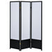 Coaster Calix 3-panel Folding Floor Screen Translucent and Black Default Title