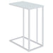 Coaster Stella Glass Top Accent Table Chrome and White Default Title