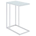 Coaster Stella Glass Top Accent Table Chrome and White Default Title