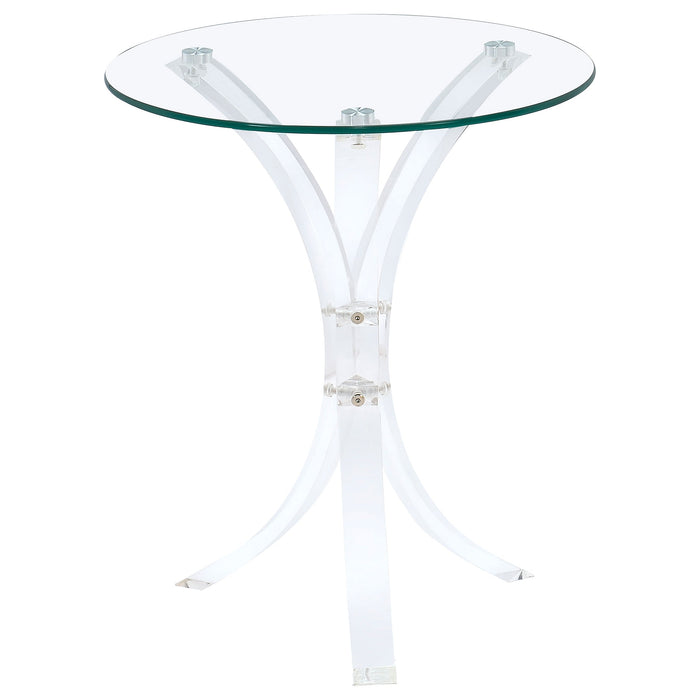 Coaster Laning Round Accent Table Clear Default Title