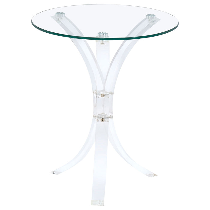 Coaster Laning Round Accent Table Clear Default Title