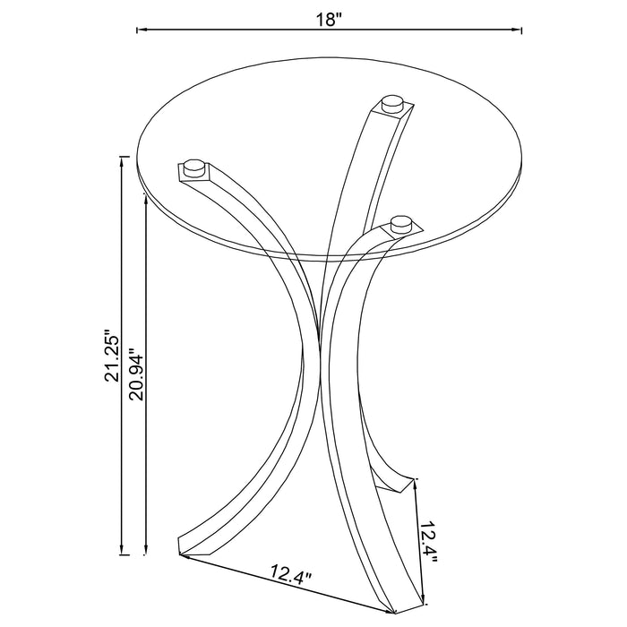 Coaster Laning Round Accent Table Clear Default Title