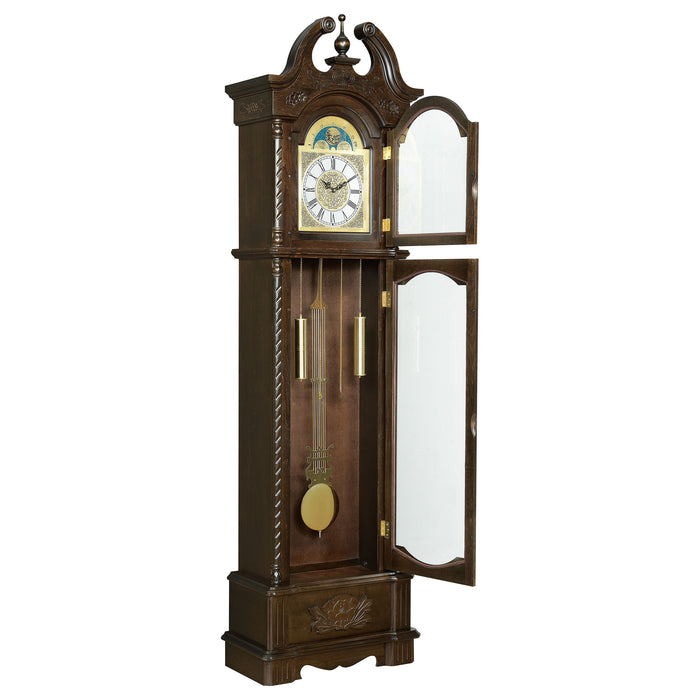 Coaster Cedric Grandfather Clock with Chime Golden Brown Default Title