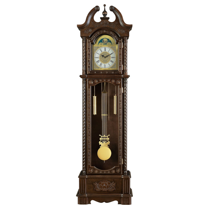 Coaster Cedric Grandfather Clock with Chime Golden Brown Default Title