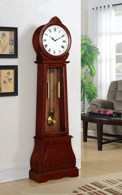 Coaster Narcissa Grandfather Clock with Chime Brown Red Default Title