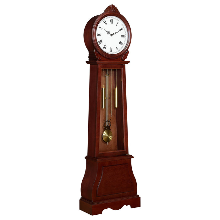 Coaster Narcissa Grandfather Clock with Chime Brown Red Default Title