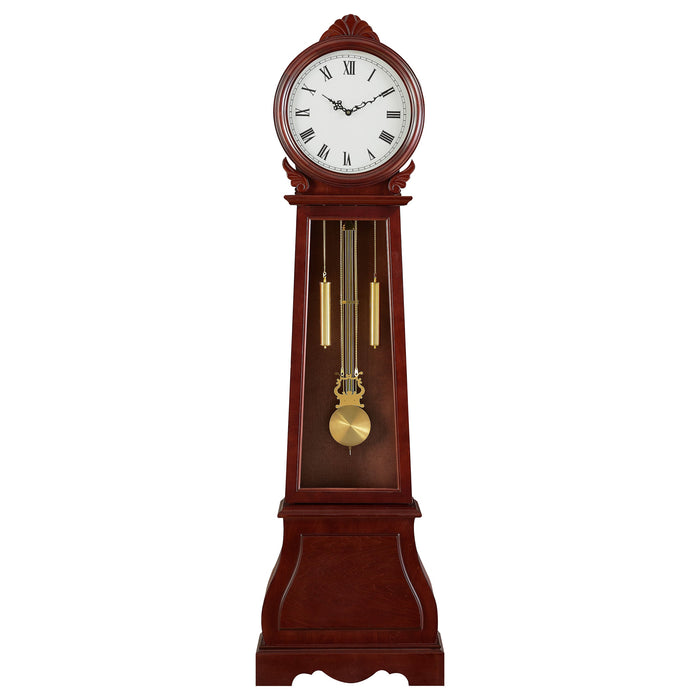 Coaster Narcissa Grandfather Clock with Chime Brown Red Default Title