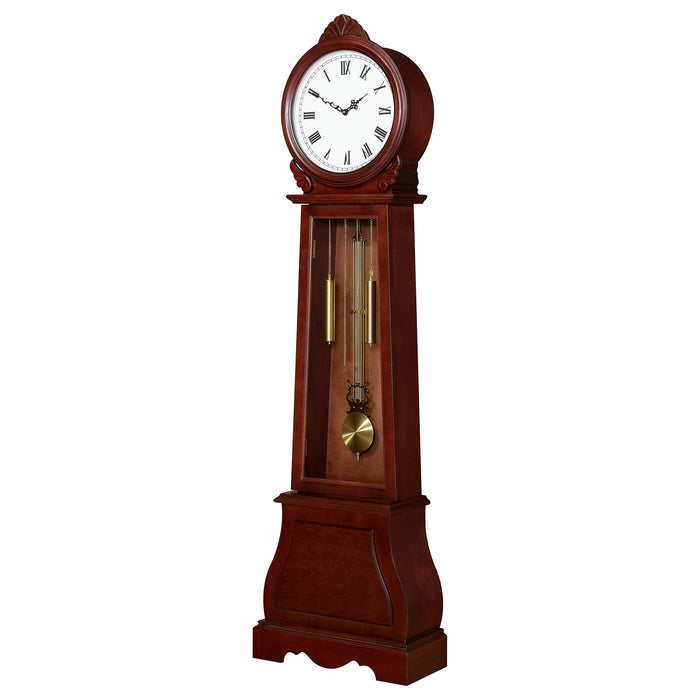 Coaster Narcissa Grandfather Clock with Chime Brown Red Default Title