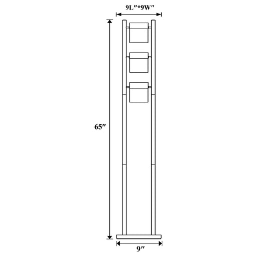 Coaster Munson Floor Lamp with 3 Swivel Lights Brushed Silver Default Title