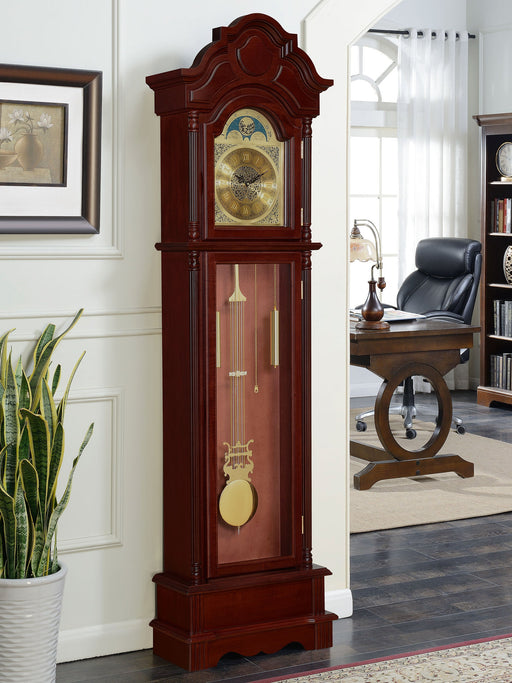 Coaster Diggory Grandfather Clock Brown Red and Clear Default Title