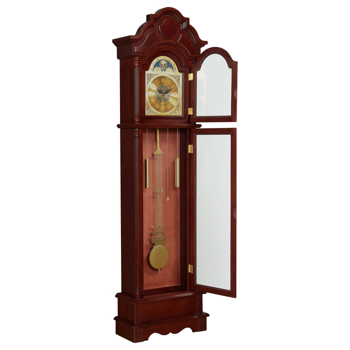 Coaster Diggory Grandfather Clock Brown Red and Clear Default Title