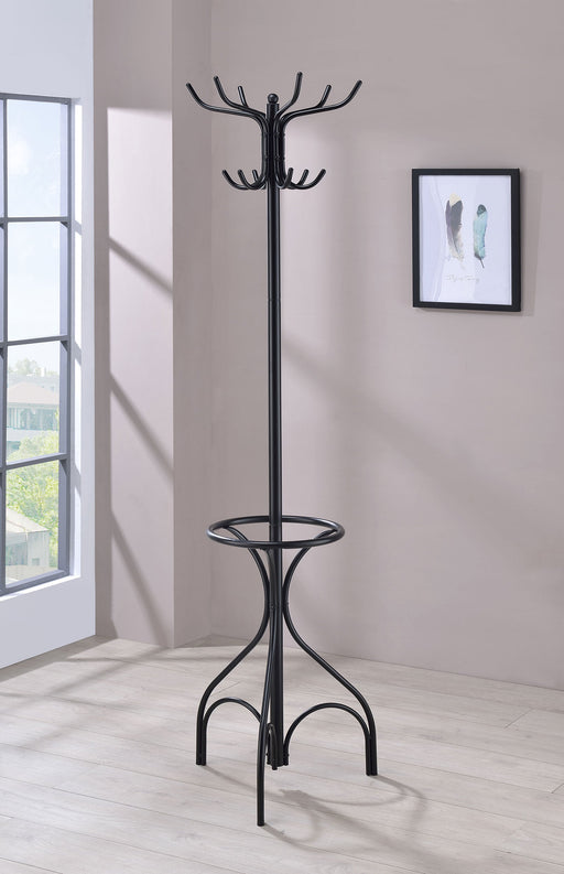 Coaster Kiefer Coat Rack with 12 Hooks Black Default Title