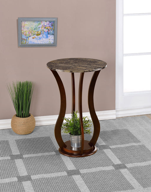 Coaster Elton Round Marble Top Accent Table Brown Default Title