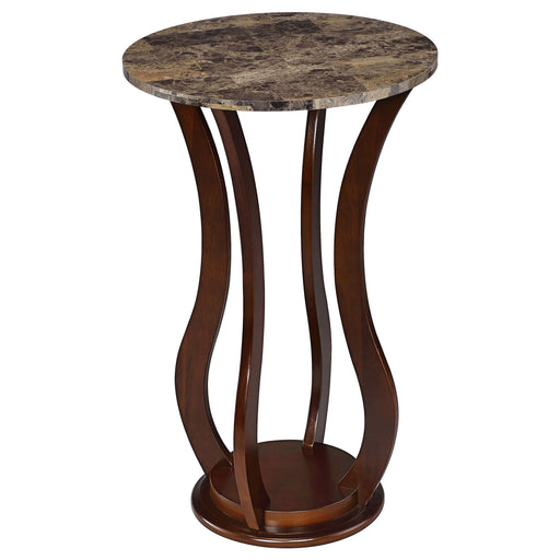 Coaster Elton Round Marble Top Accent Table Brown Default Title