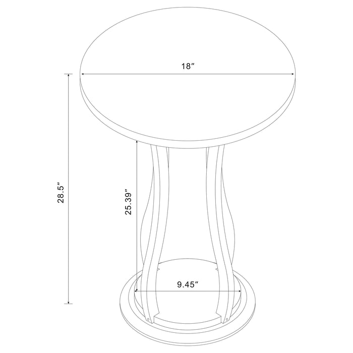 Coaster Elton Round Top Accent Table Cherry Default Title