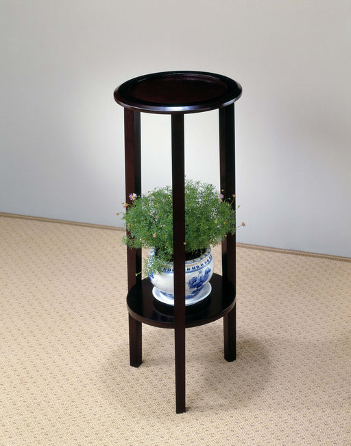 Coaster Kirk Round Accent Table with Bottom Shelf Espresso Default Title