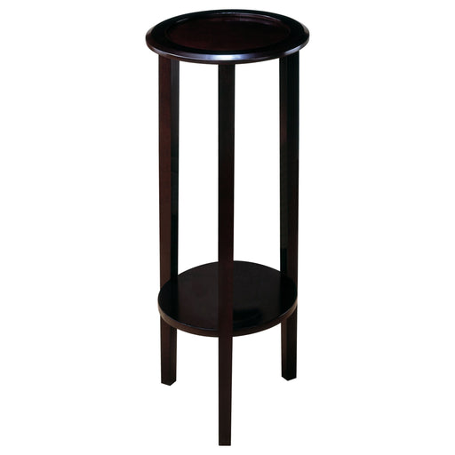 Coaster Kirk Round Accent Table with Bottom Shelf Espresso Default Title