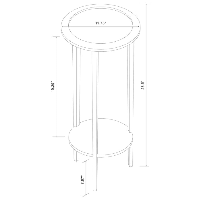 Coaster Kirk Round Accent Table with Bottom Shelf Espresso Default Title