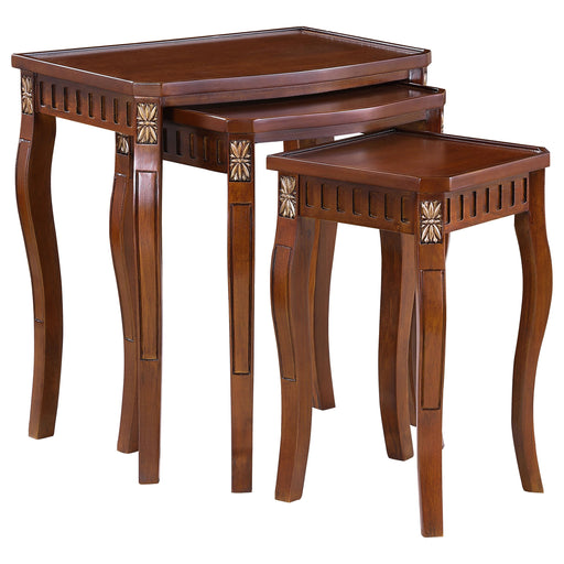 Coaster Daphne 3-piece Curved Leg Nesting Tables Warm Brown Default Title