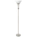 Coaster Archie Floor Lamp with Frosted Ribbed Shade Brushed Steel Default Title