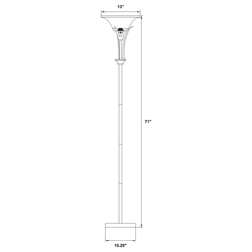 Coaster Archie Floor Lamp with Frosted Ribbed Shade Brushed Steel Default Title