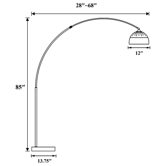 Coaster Krester Arched Floor Lamp Brushed Steel and Chrome Default Title