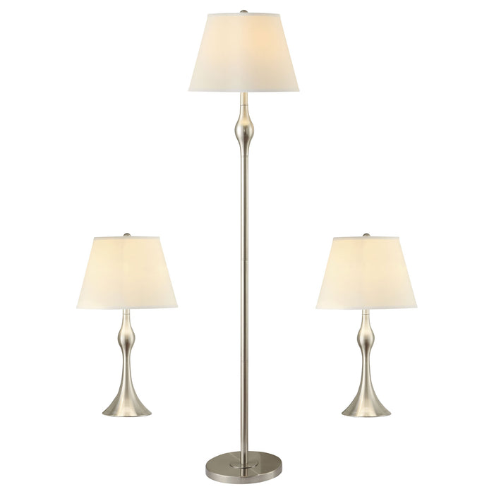 Coaster Griffin 3-piece Slender Lamp Set Brushed Nickel Default Title