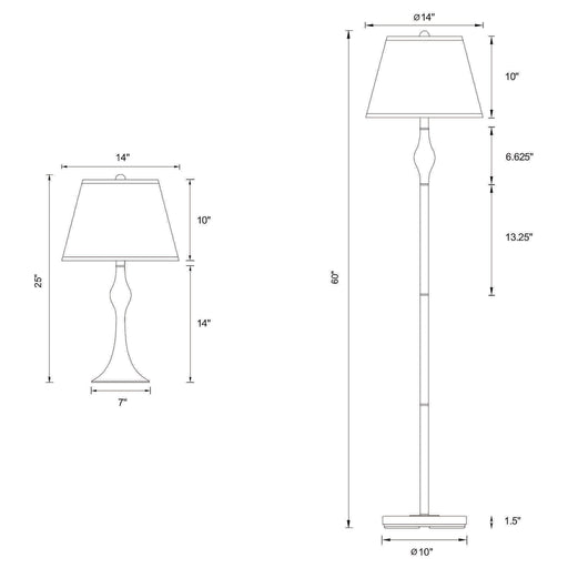 Coaster Griffin 3-piece Slender Lamp Set Brushed Nickel Default Title