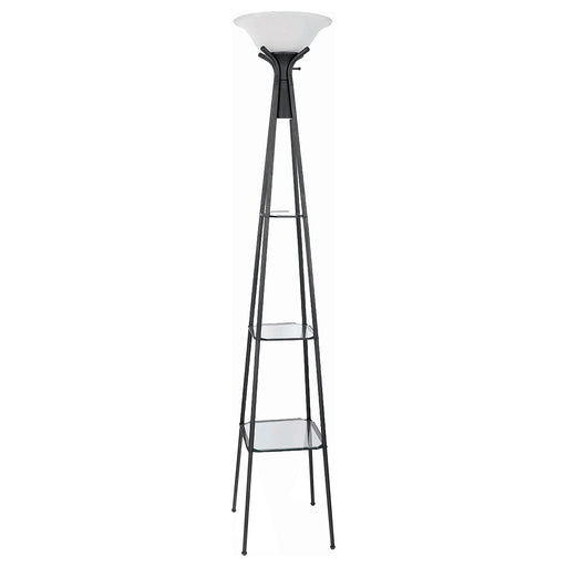 Coaster Gianni Versatile Shelf Tower Floor Lamp Charcoal Black Default Title