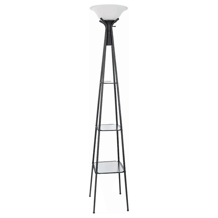 Coaster Gianni Versatile Shelf Tower Floor Lamp Charcoal Black Default Title