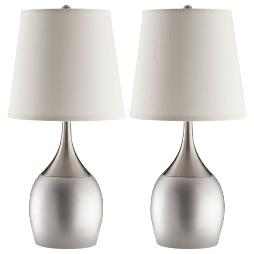 Coaster Tenya Empire Shade Table Lamps Silver and Chrome (Set of 2) Default Title