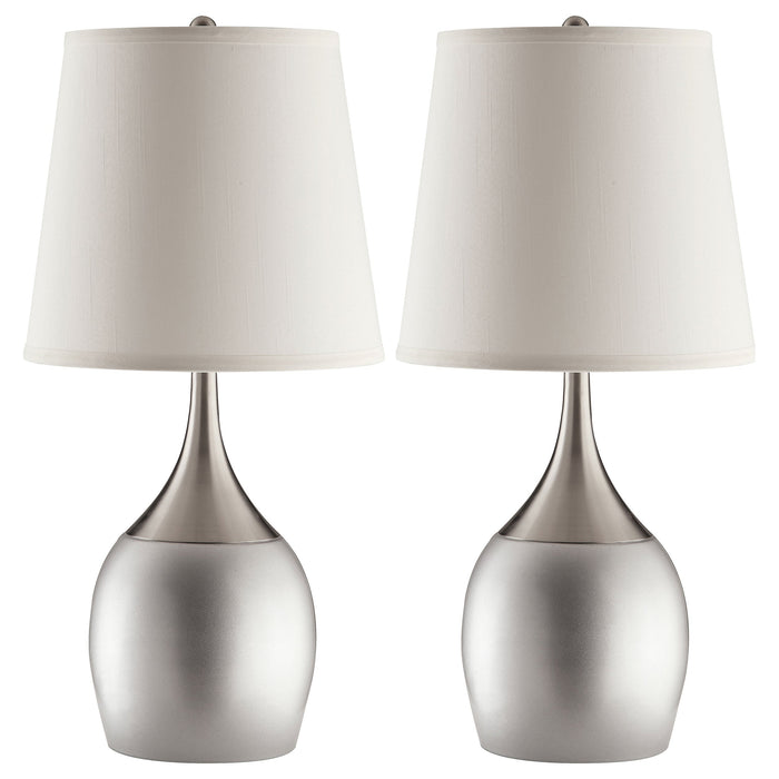 Coaster Tenya Empire Shade Table Lamps Silver and Chrome (Set of 2) Default Title