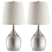 Coaster Tenya Empire Shade Table Lamps Silver and Chrome (Set of 2) Default Title