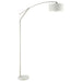 Coaster Moniz Adjustable Arched Arm Floor Lamp Chrome and White Default Title