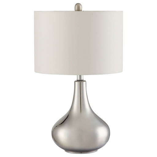 Coaster Junko Drum Shade Table Lamp Chrome and White Default Title