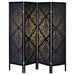 Coaster Haidera 4-panel Damask Pattern Folding Screen Black Default Title