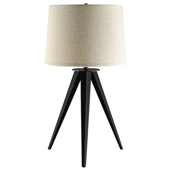 Coaster Sabat Tripod Base Table Lamp Black and Light Grey Default Title