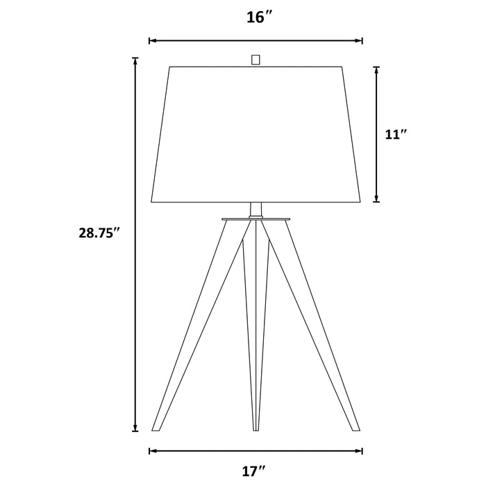 Coaster Sabat Tripod Base Table Lamp Black and Light Grey Default Title