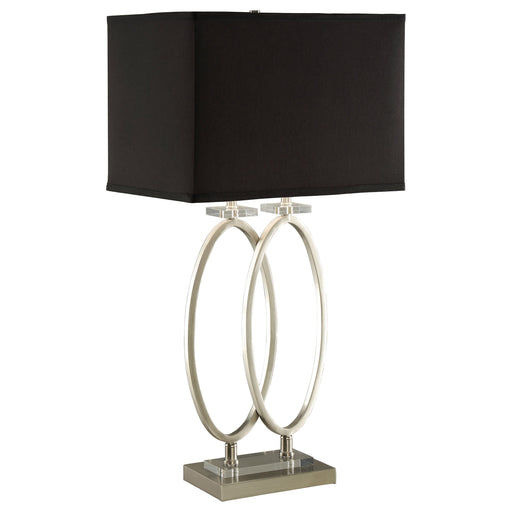 Coaster Izuku Rectangular Shade Table Lamp Black and Brushed Nickel Default Title