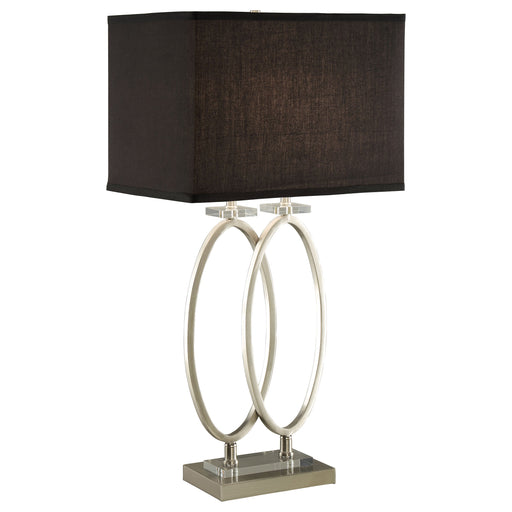 Coaster Izuku Rectangular Shade Table Lamp Black and Brushed Nickel Default Title