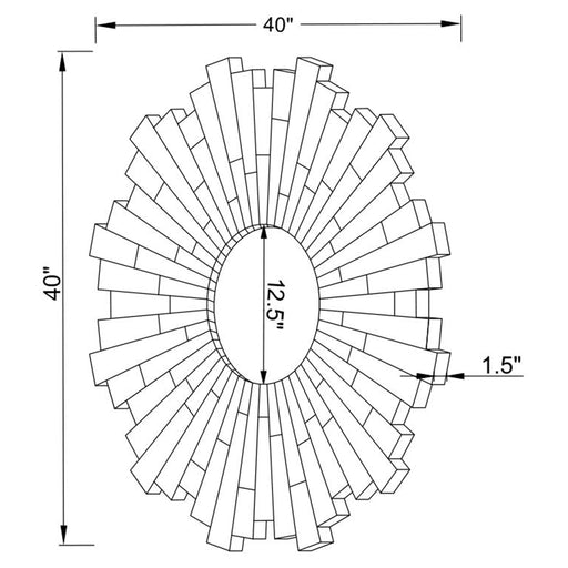 Coaster Danika Sunburst Circular Mirror Silver Default Title