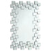 Coaster Pamela Frameless Wall Mirror with Staggered Tiles Silver Default Title