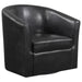 Coaster Turner Upholstery Sloped Arm Accent Swivel Chair Champagne Black