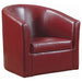 Coaster Turner Upholstery Sloped Arm Accent Swivel Chair Champagne Red