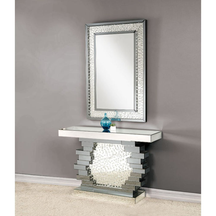 Nysa Glam Rectangular Console Table with Pedestal Base