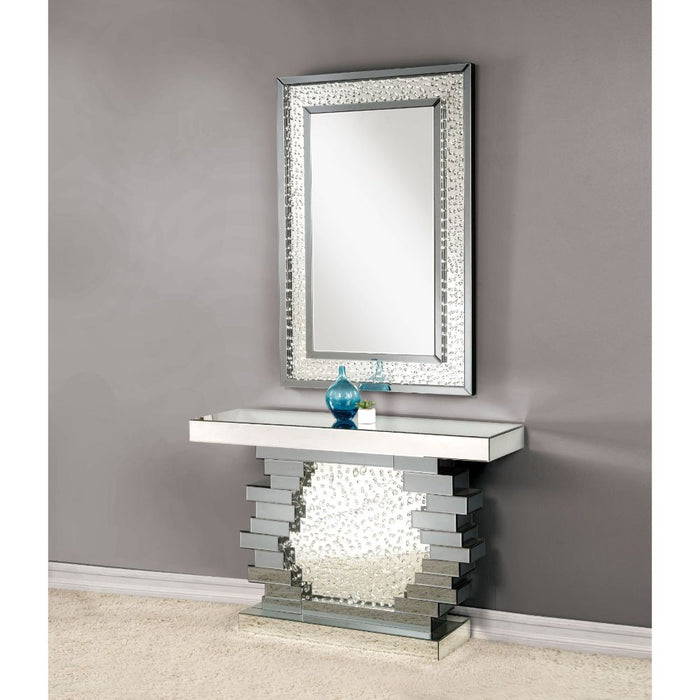 Nysa Glam Rectangular Console Table with Pedestal Base