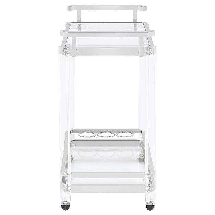 Coaster Jefferson 2-tier Glass Serving Cart Clear Default Title