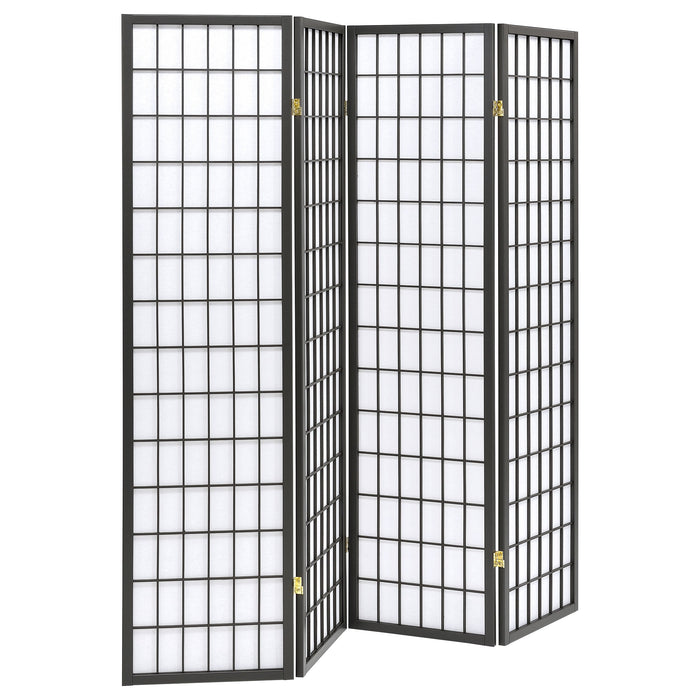 Coaster Roberto 4-panel Folding Screen Dark Grey and White Default Title